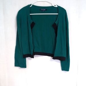 Chadwicks of Boston Cool Green Open Front Short Cardigan Sweater Size Pet Large